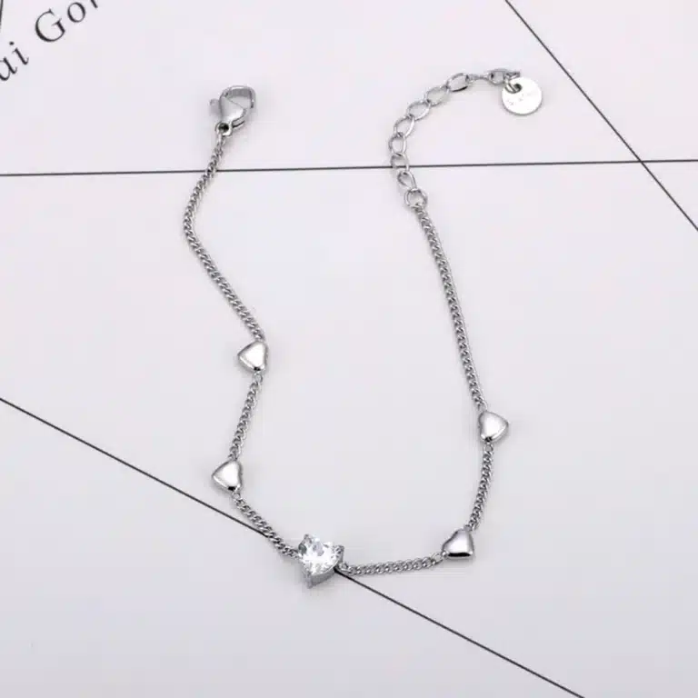 Bracelet femme tressé mini coeurs 3