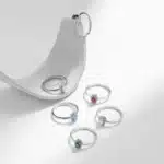 Bague argent pierre colorée femme 5