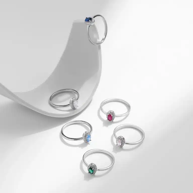 Bague argent pierre colorée femme 5