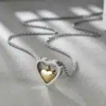 Collier double coeur initiale pour femme 3