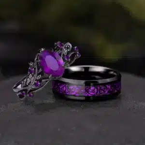 Bague claddagh couple violette 1