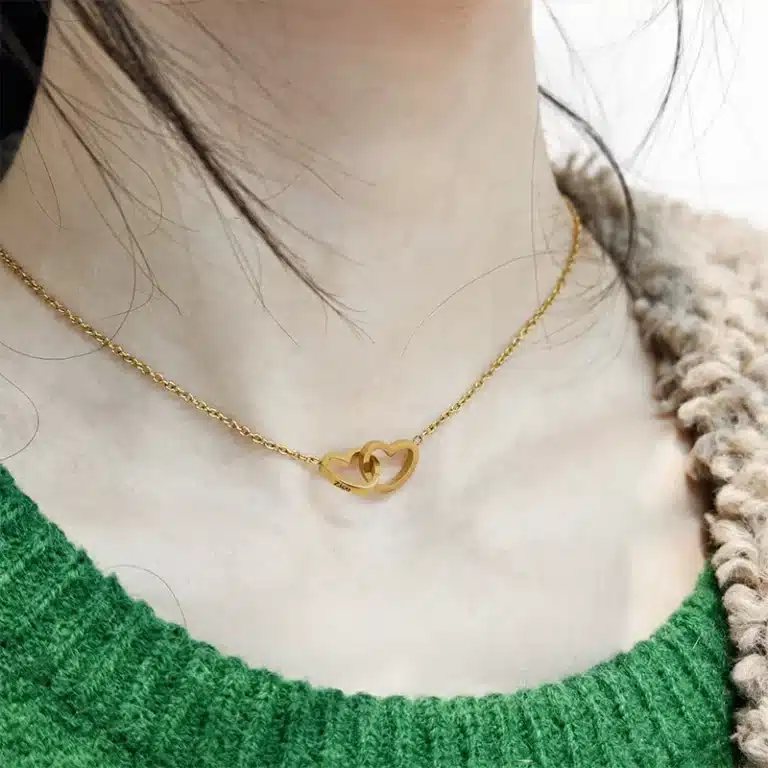 Boîte à bijoux rose éternelle avec collier personnalisé 5