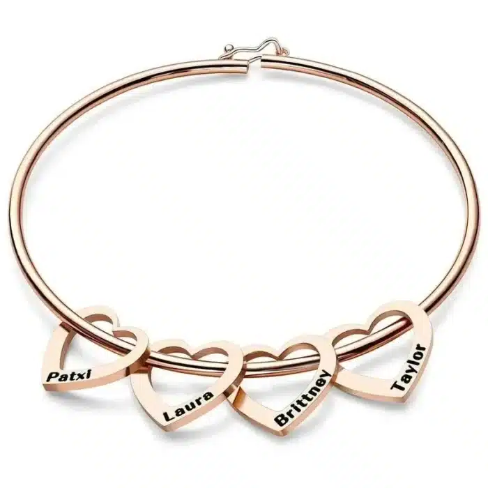 Bracelet jonc coeur personnalisé pour femme 5