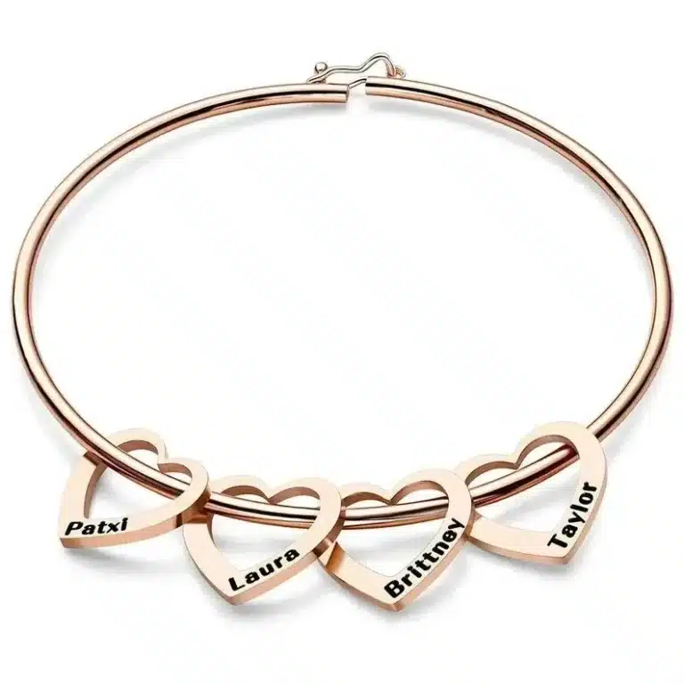Bracelet jonc coeur personnalisé pour femme 5