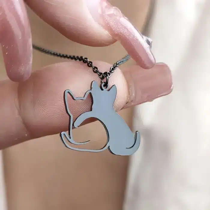 Collier couple chat câlin pour femme 3