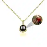 Collier couple homme photo projection rond 1