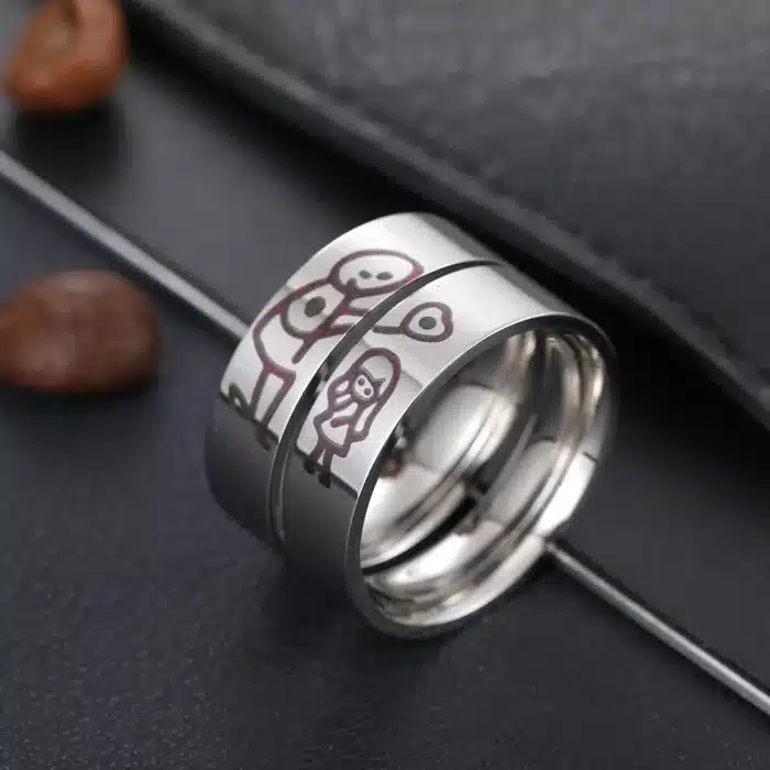Bague de promesse mignonne acier 1
