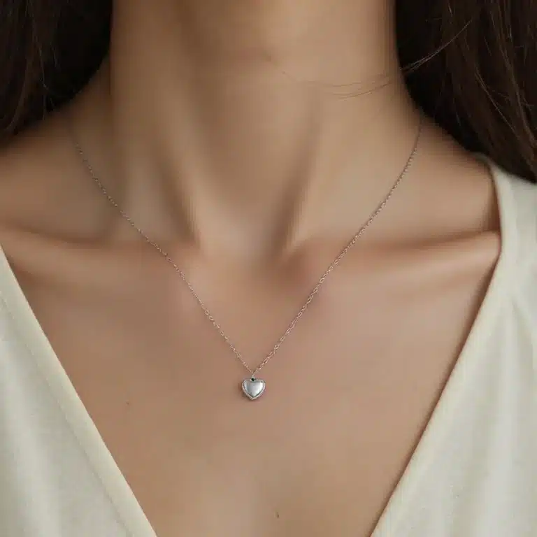 Collier coeur mini ras de cou pour femme 6
