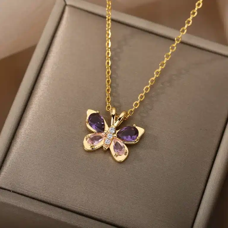 Collier couple papillon femme 3
