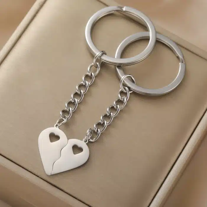 Porte-clés couple coeur personnalisé 2