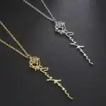 Collier femme personnalisé en forme de rose 1