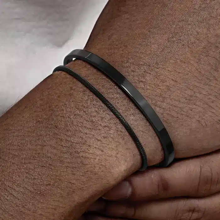 Double bracelet manchette homme 5