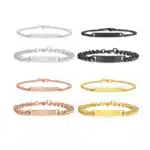 Duo bracelet couple gourmette personnalisé 3