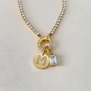 Collier couple femme initiale 36