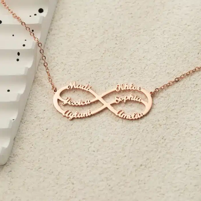 Collier symbole couple fort infini personnalisé 5