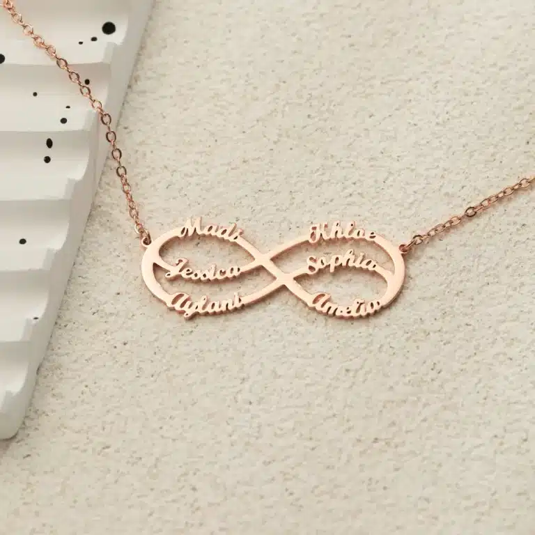 Collier symbole couple fort infini personnalisé 5
