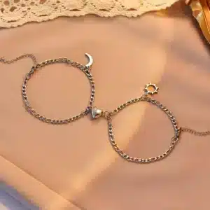 Bracelets couple aimantés lune soleil 5