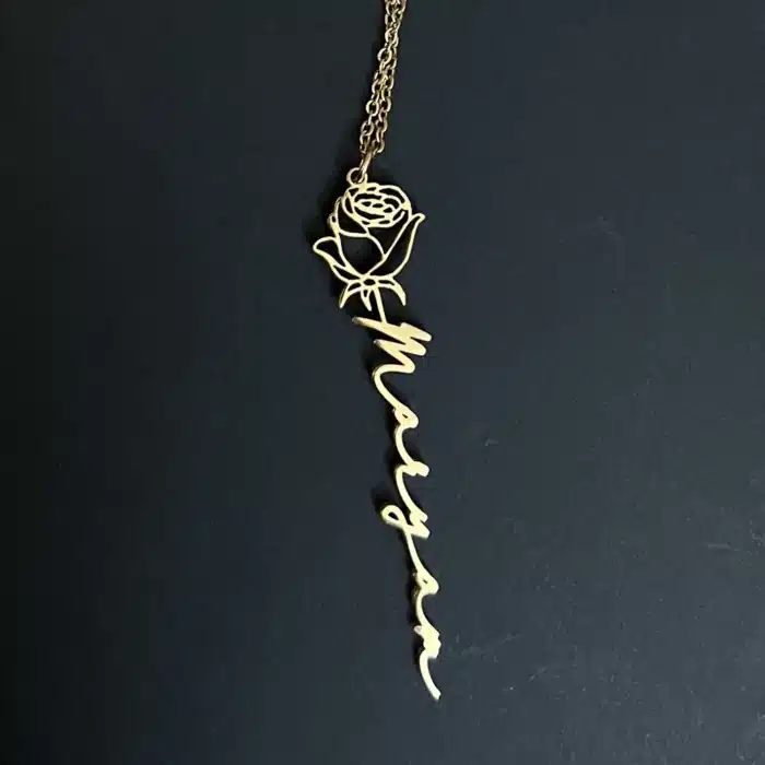 Collier femme personnalisé en forme de rose 4