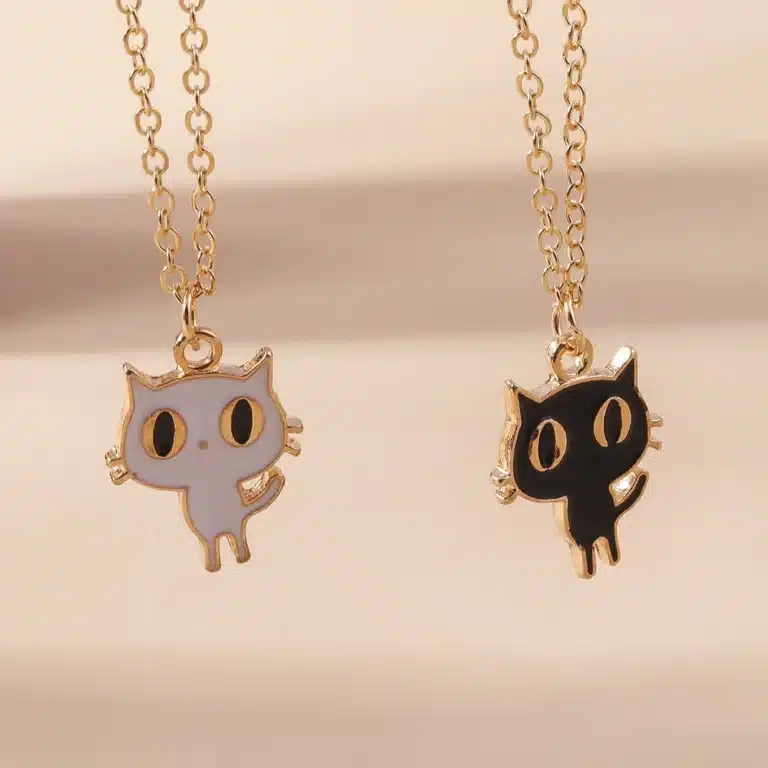 Collier couple chat mignon 1