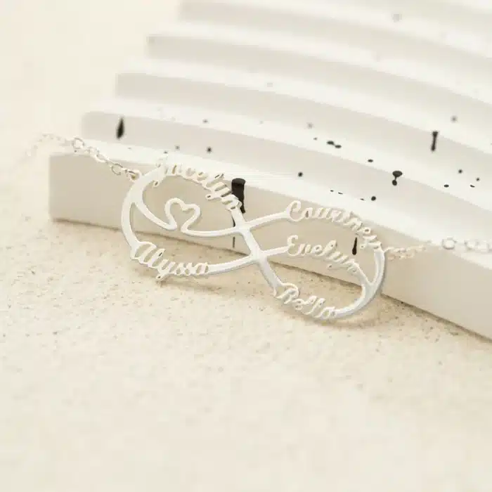 Collier symbole couple fort infini personnalisé 3