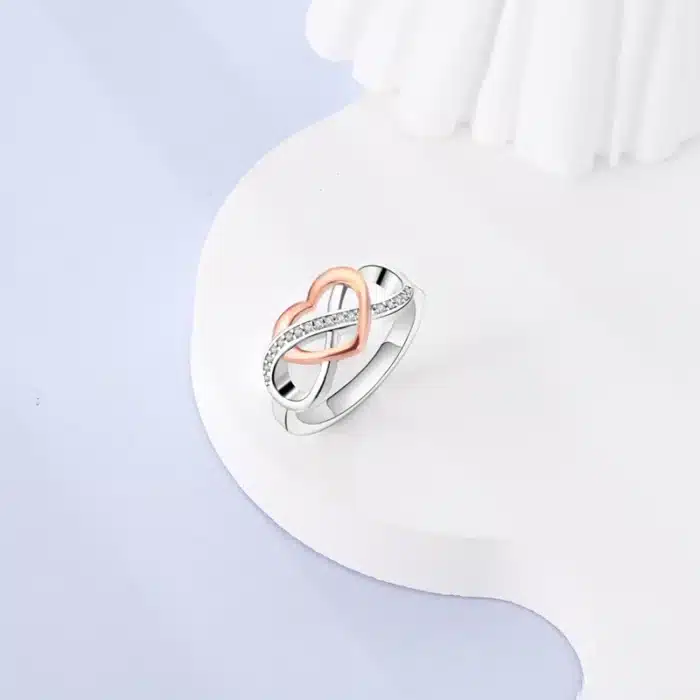 Parure collier bague infini coeur pour femme 2
