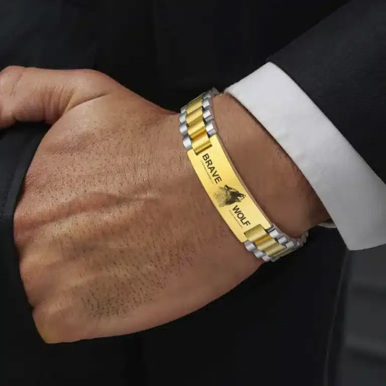 Bracelet couple homme bicolore personnalisé 1