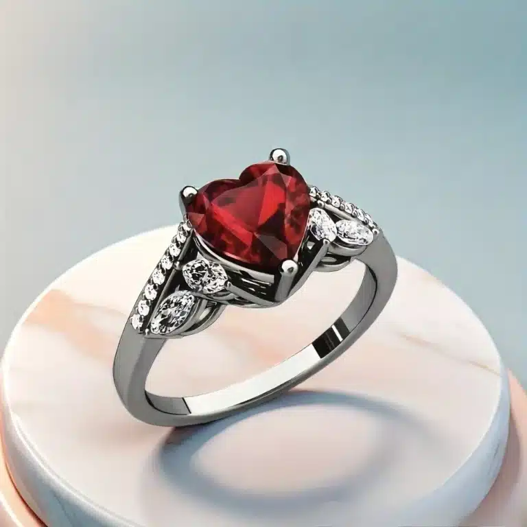 Bague de promesse rouge duo 5