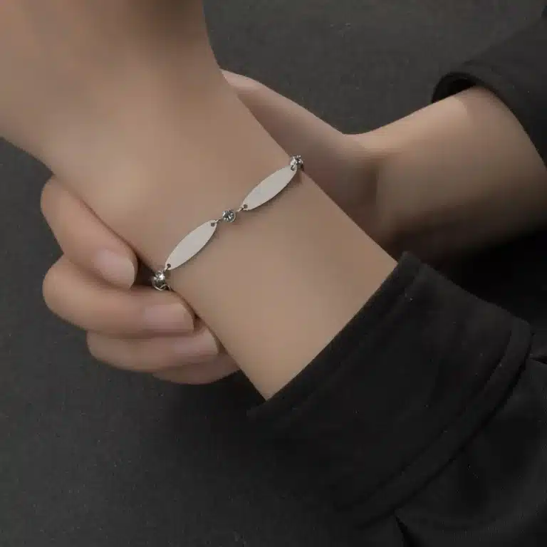 Duo bracelet couple argent et doré ajustable 5