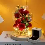 Rose éternelle cloche avec papillons 3