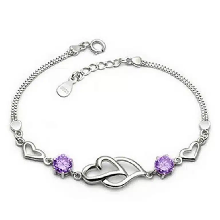 Bracelet couple double coeur pour femme 6