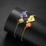 Bracelets couple personnalisés avec photo et coeur 1