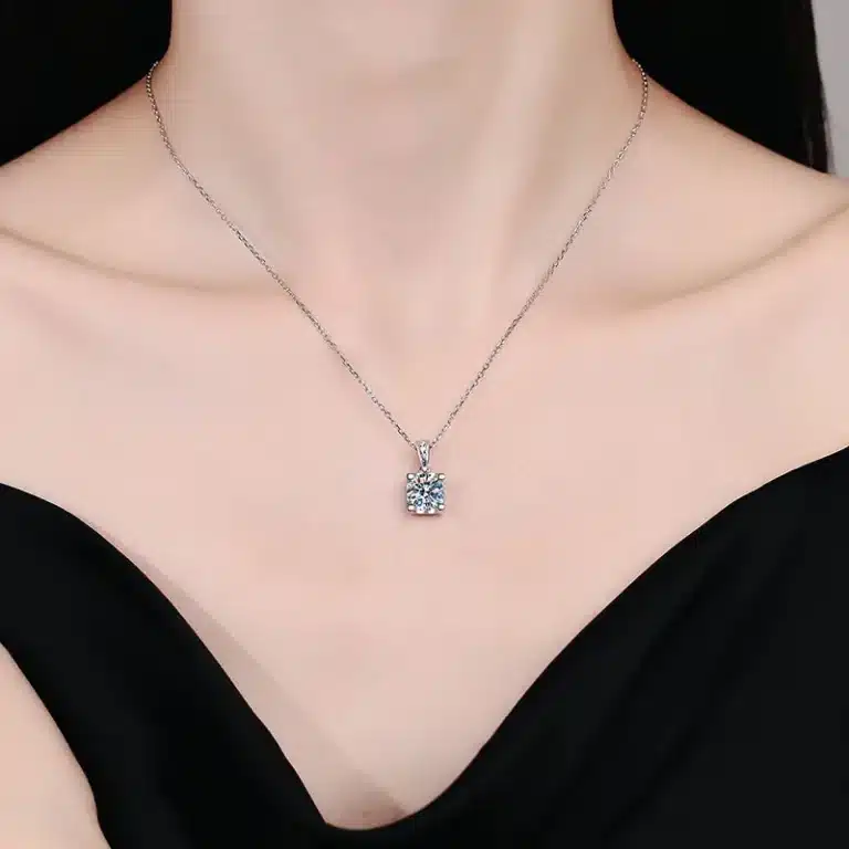 Collier couple femme cube brillant 2