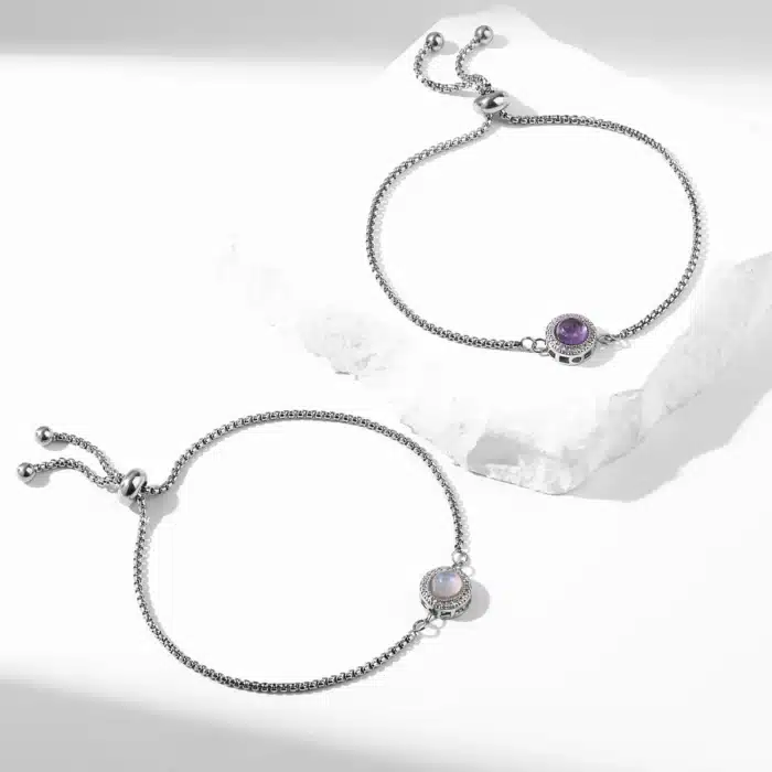 Bracelet femme argent pierre naturelle 1