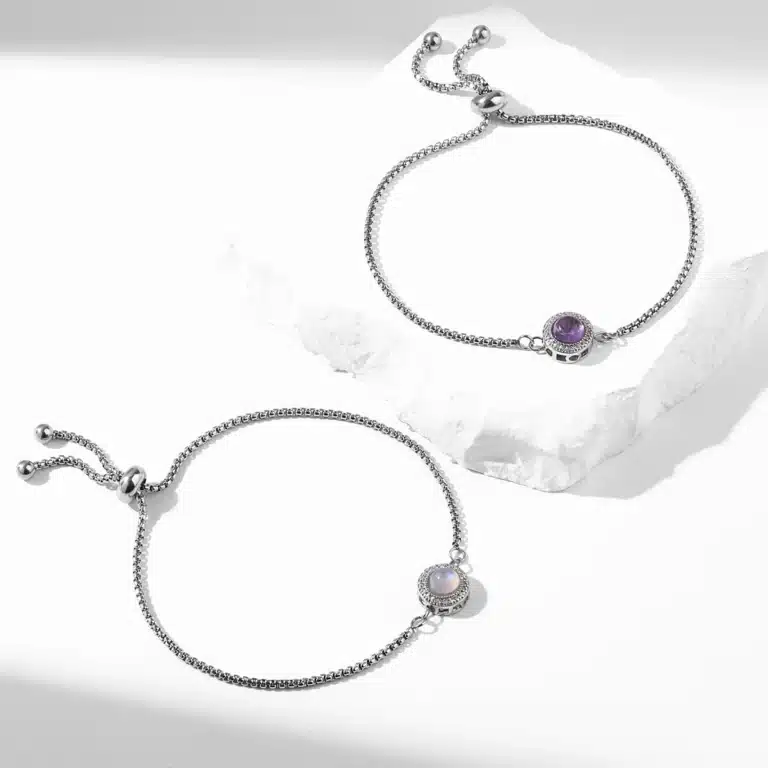 Bracelet femme argent pierre naturelle 1