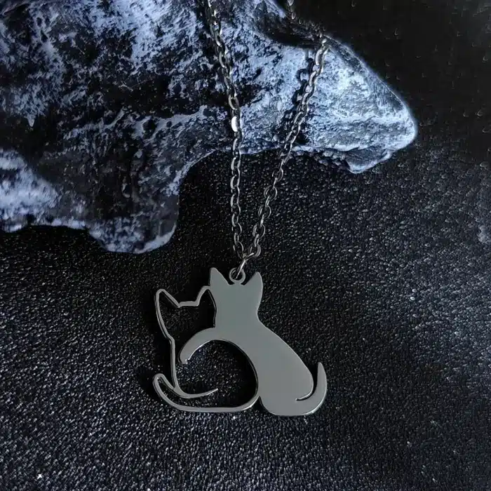 Collier couple chat câlin pour femme 5