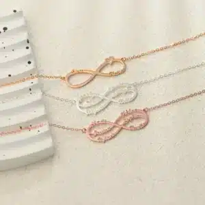 Collier symbole couple fort infini personnalisé 2