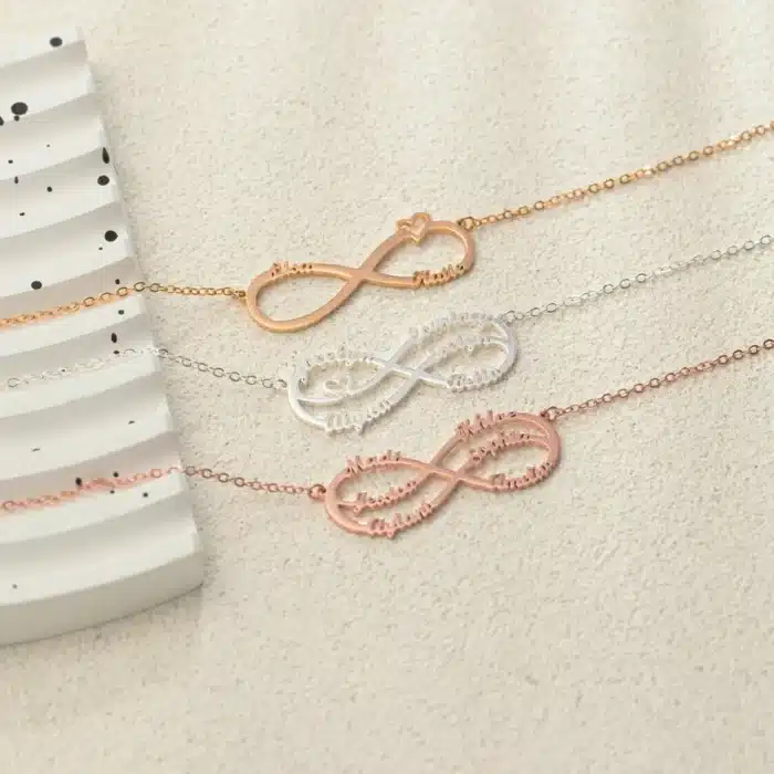 Collier symbole couple fort infini personnalisé 2