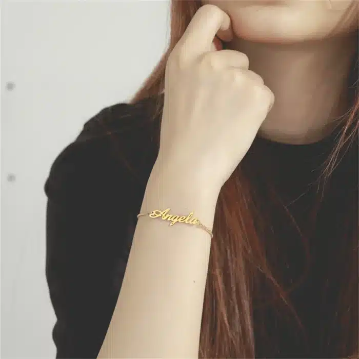 Bracelet prénom personnalisé acier inoxydable 3