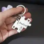 Porte-clés puzzle personnalisé couple avec coeur 2