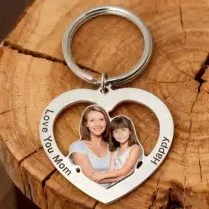 Porte-clés famille coeur personnalisé 1