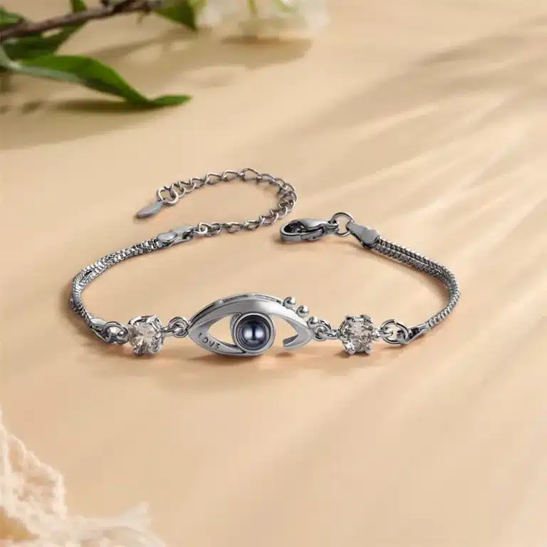 Bracelet couple photo projection pour femme mauvais oeil 9