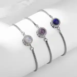 Bracelet femme argent pierre naturelle 3