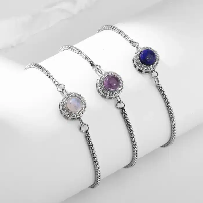 Bracelet femme argent pierre naturelle 3