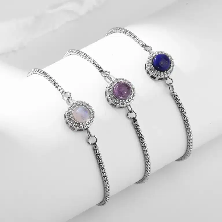 Bracelet femme argent pierre naturelle 3