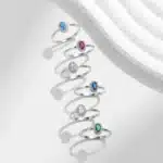 Bague argent pierre colorée femme 3