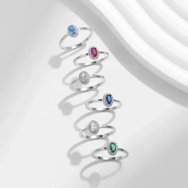 Bague argent pierre colorée femme 3