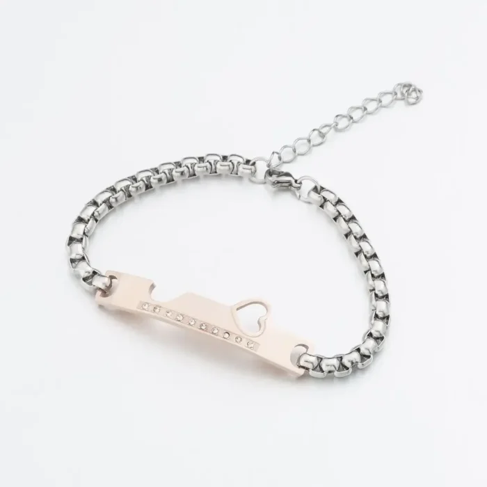 Duo bracelets couple coeur original qui s'emboîte 3