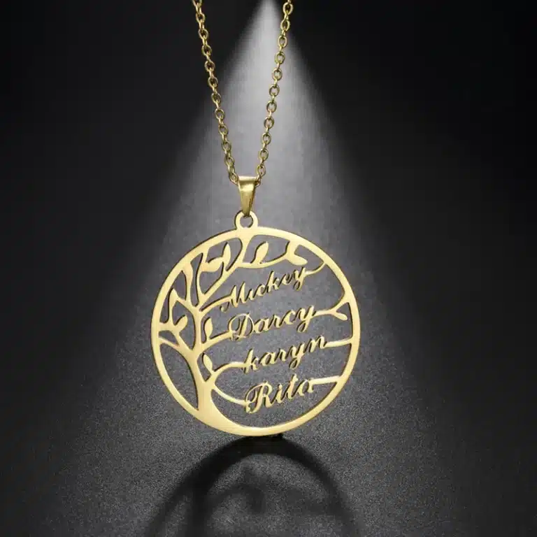 Collier couple personnalisé arbre de vie femme 1