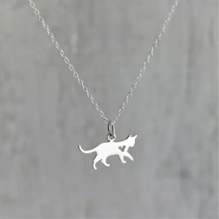 Collier couple chaton coeur femme 5