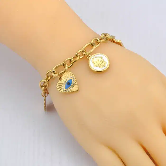 Bracelet femme oeil bleu porte-bonheur 6